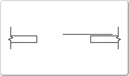 Door, sliding exposed electrical drawing symbol