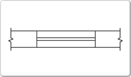 Window in cavity wall electrical drawing symbol