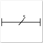 Fluorescent lamp, five tubes electrical drawing symbol