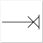 Lighting outlet on wall electrical drawing symbol