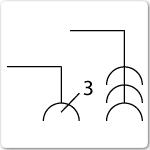 Multiple socket outlet, power electrical drawing symbol