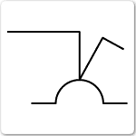 Socket outlet, single pole electrical drawing symbol