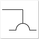 Socket outlet with shutter electrical drawing symbol
