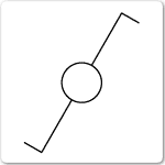 Switch, two way single pole electrical drawing symbol